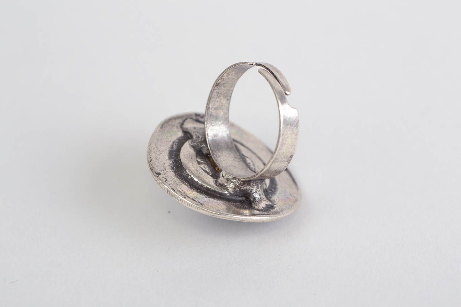 Handgemachter Metall Schmuck Ring mit Glas hypoallergen Frauen Geschenk schön foto 5