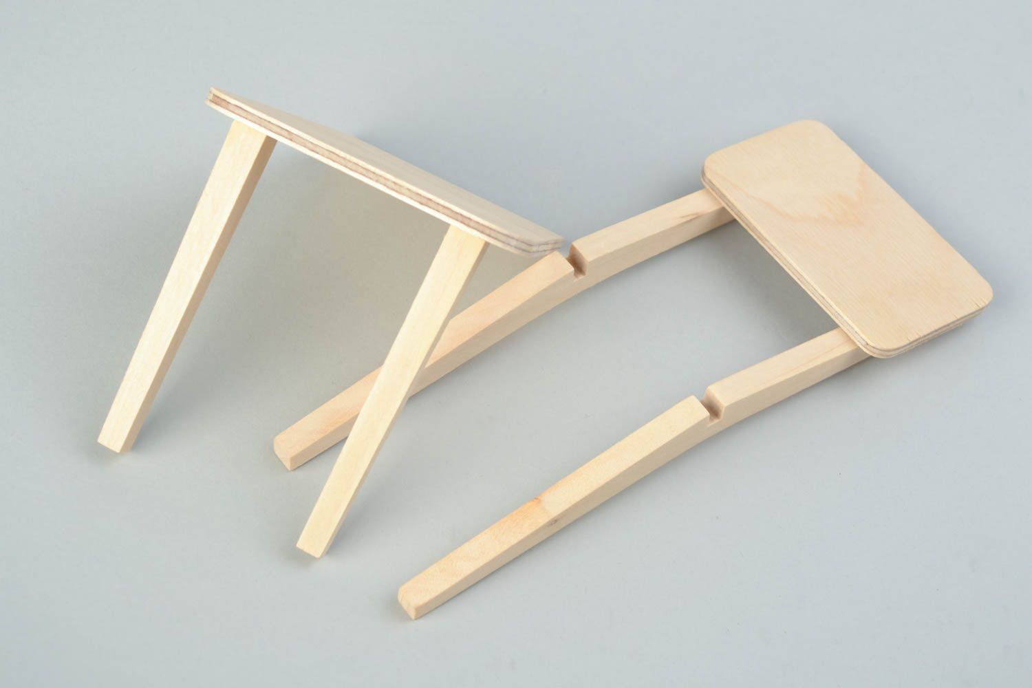 Puppenmöbel aus Holz Rohling zum Bemalen und für Decoupage handmade Stuhl foto 3
