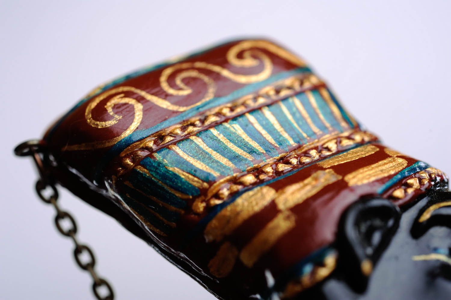Brooch made ​​of polymer clay Princess of the Nile photo 2