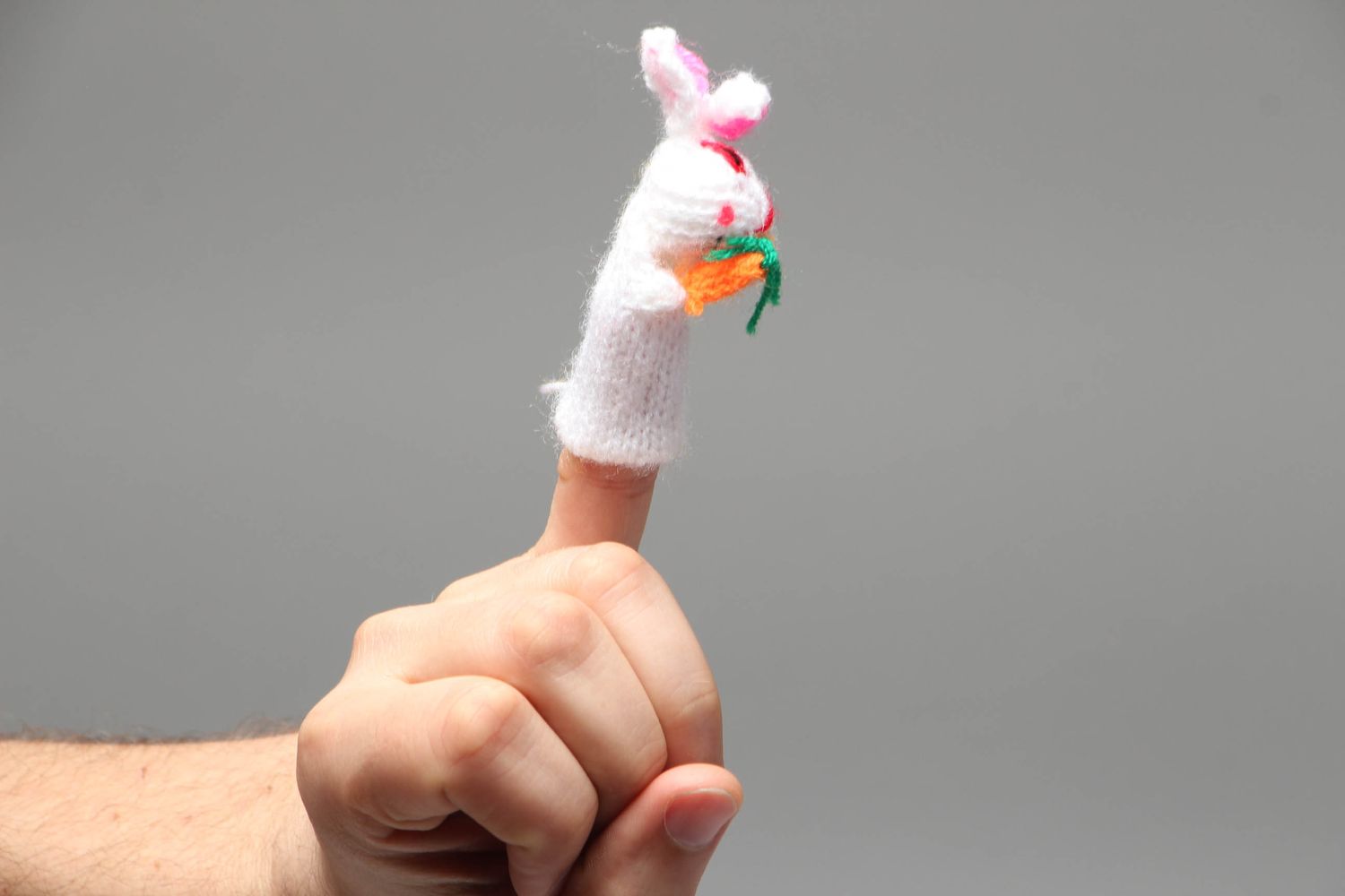 Marionnette à doigt au crochet faite main Lièvre photo 3