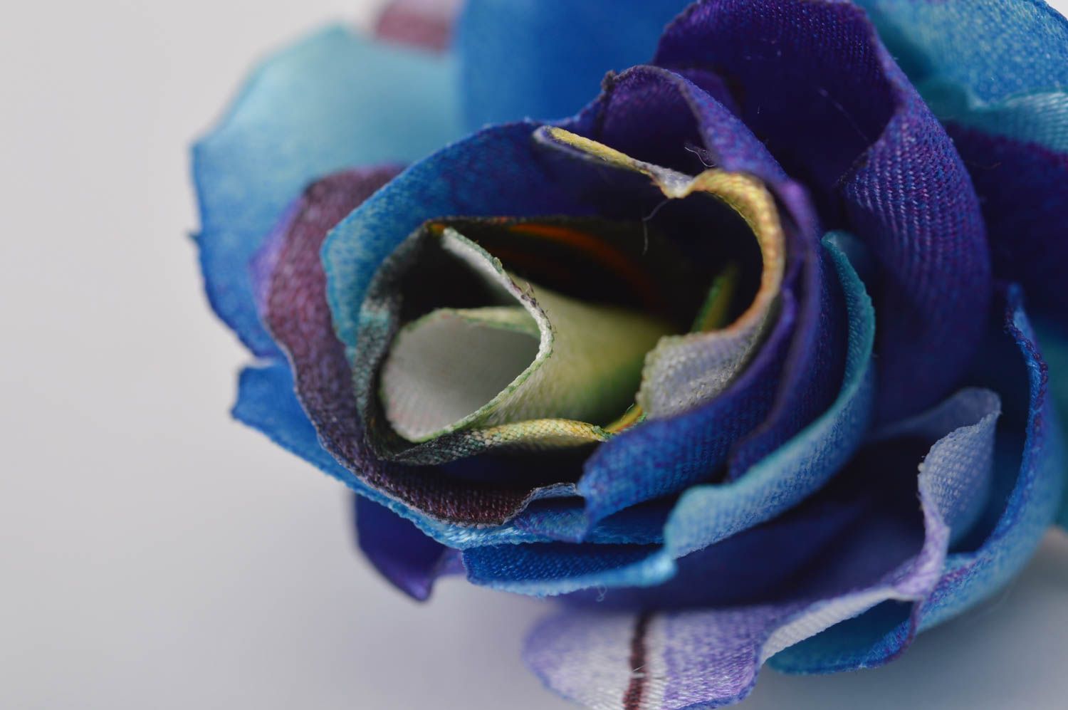 Украшение ручной работы заколка с цветком аксессуар для волос Синяя роза фото 4