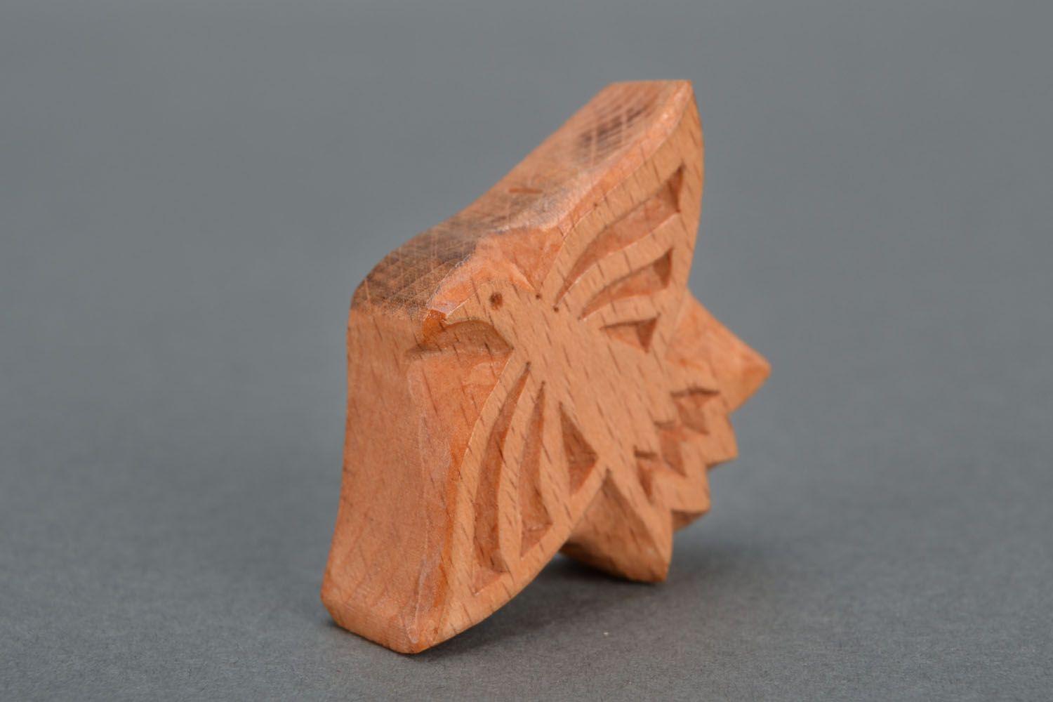 Holz Stempel für Textildruck Vogel foto 4