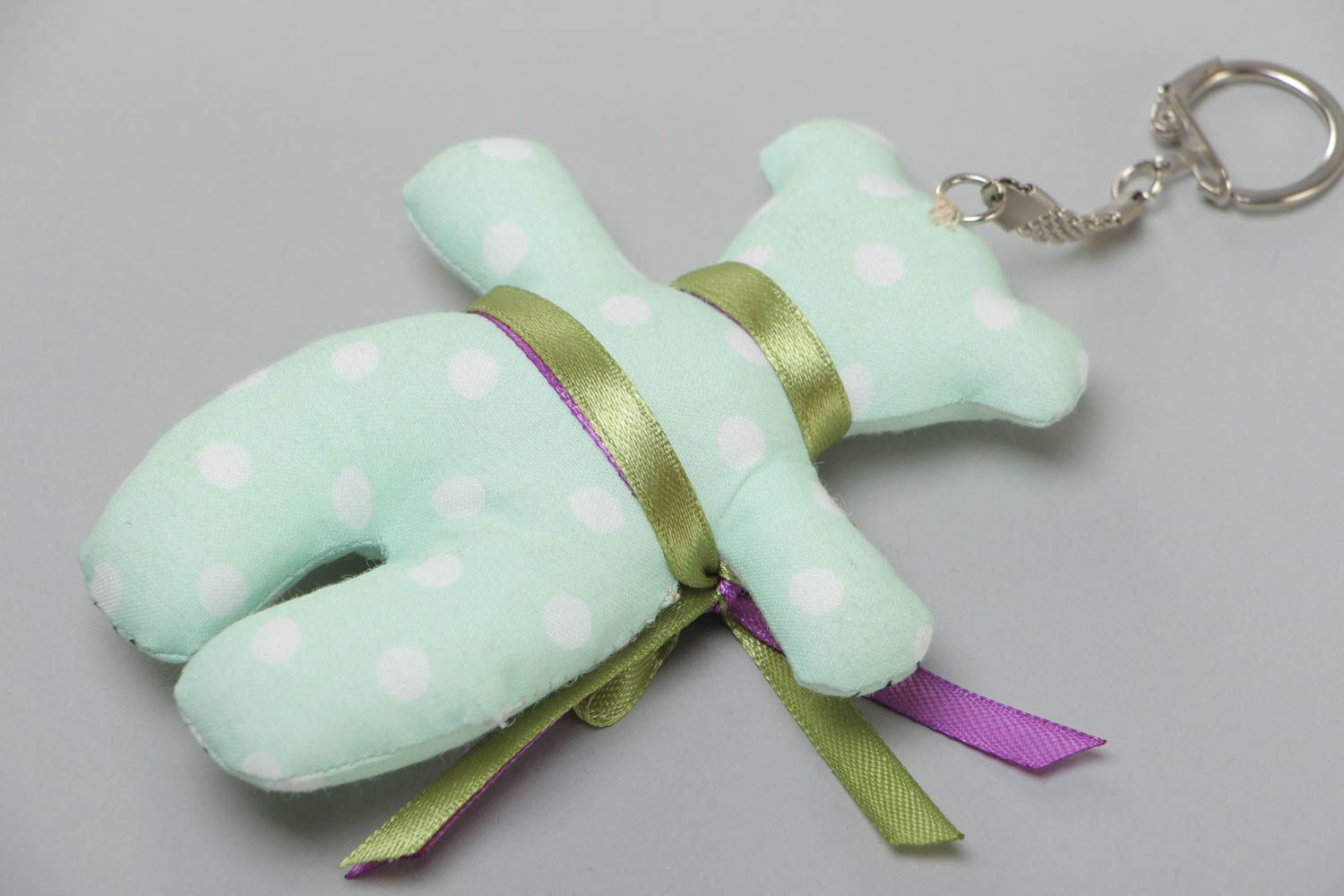 Handmade beautiful cotton keychain Bear soft toy for children  photo 4