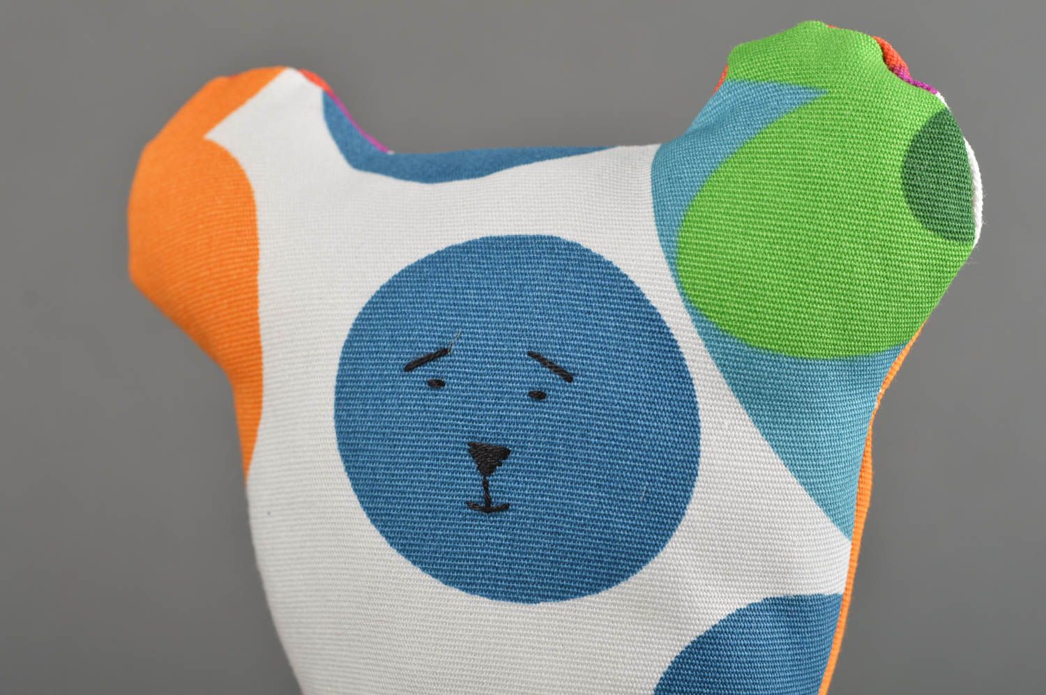 Игрушка мишка ручной работы стильный подарок авторская игрушка из ткани фото 5