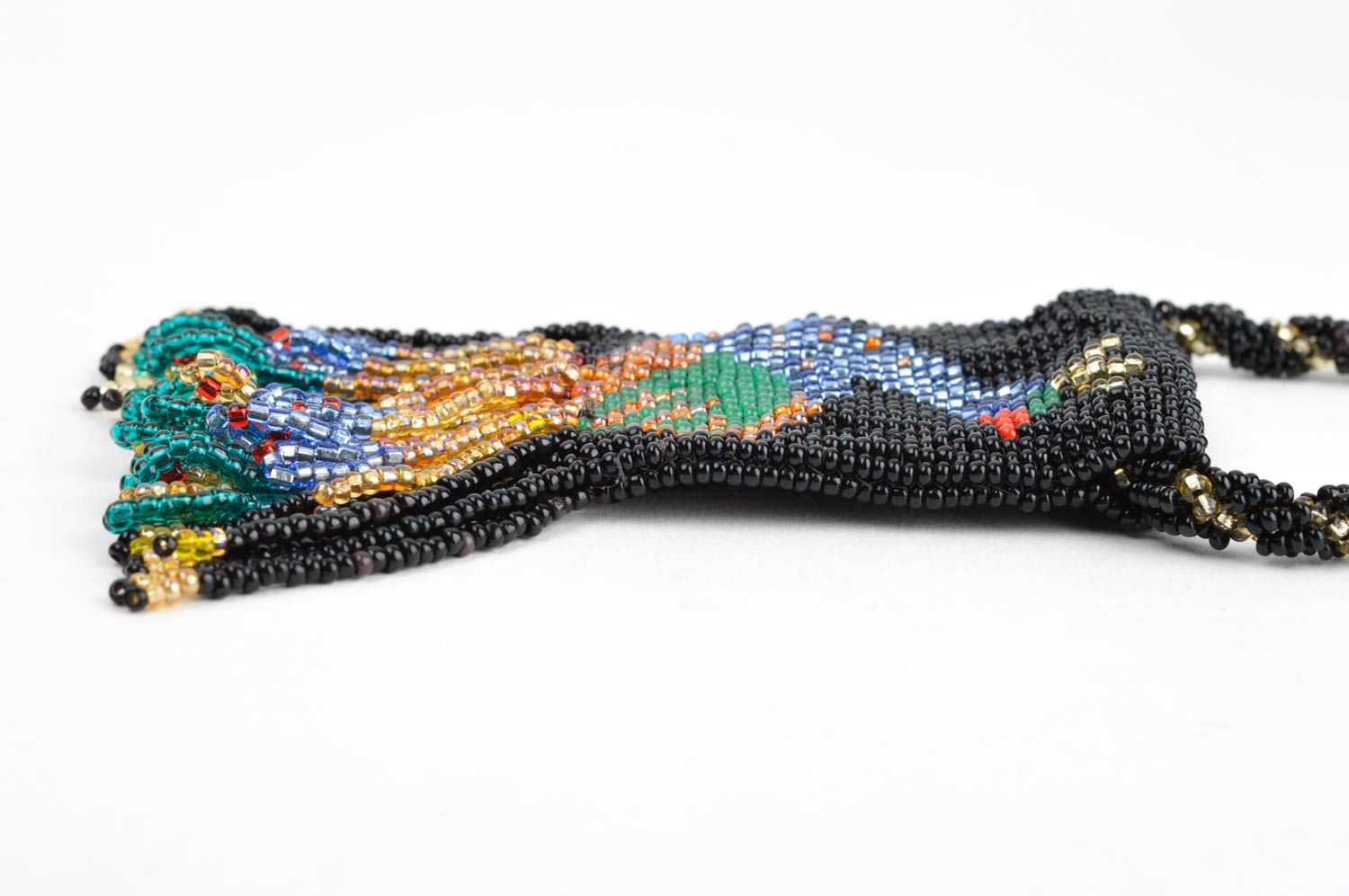 Collana lunga di perline fatta a mano originale di moda bigiotteria originale foto 2