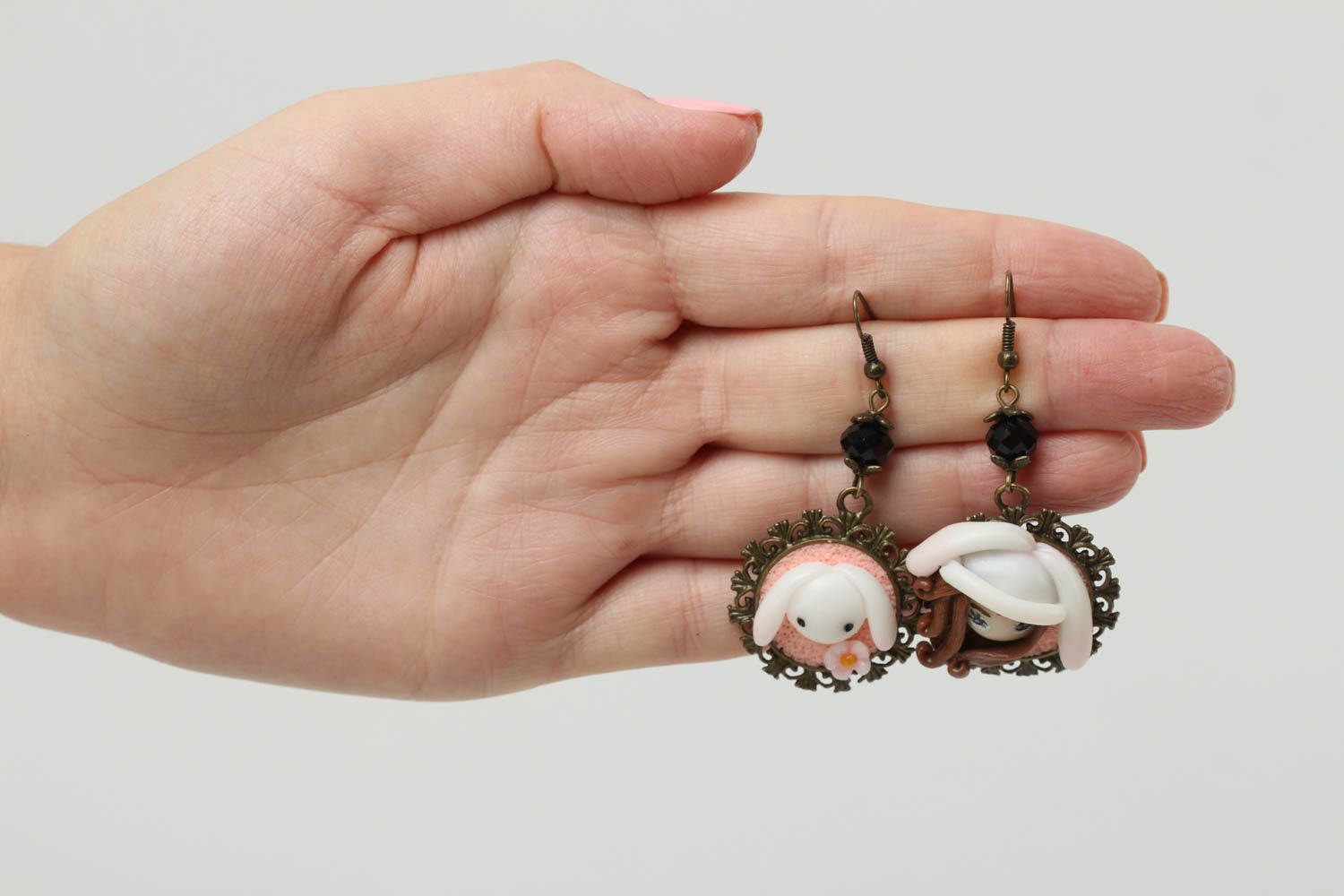 Handmade designer earrings plastic bright earrings stylish unusual jewelry photo 4