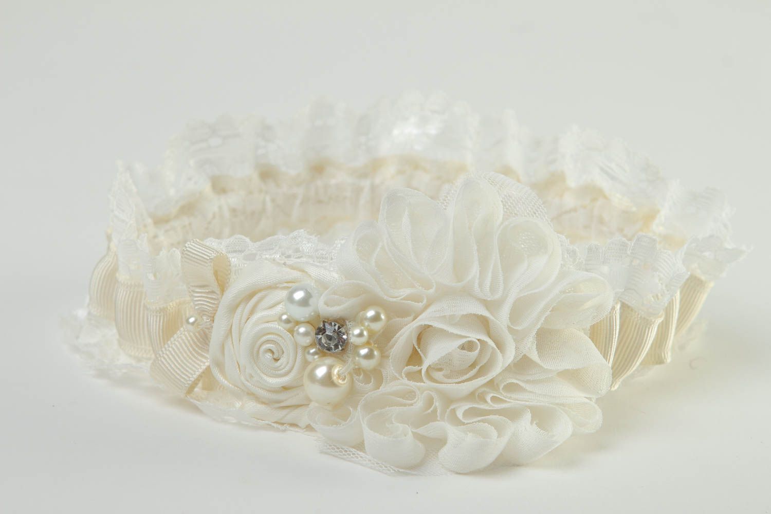Liga para novia artesanal accesorio de boda decorado con perlas regalo original foto 3