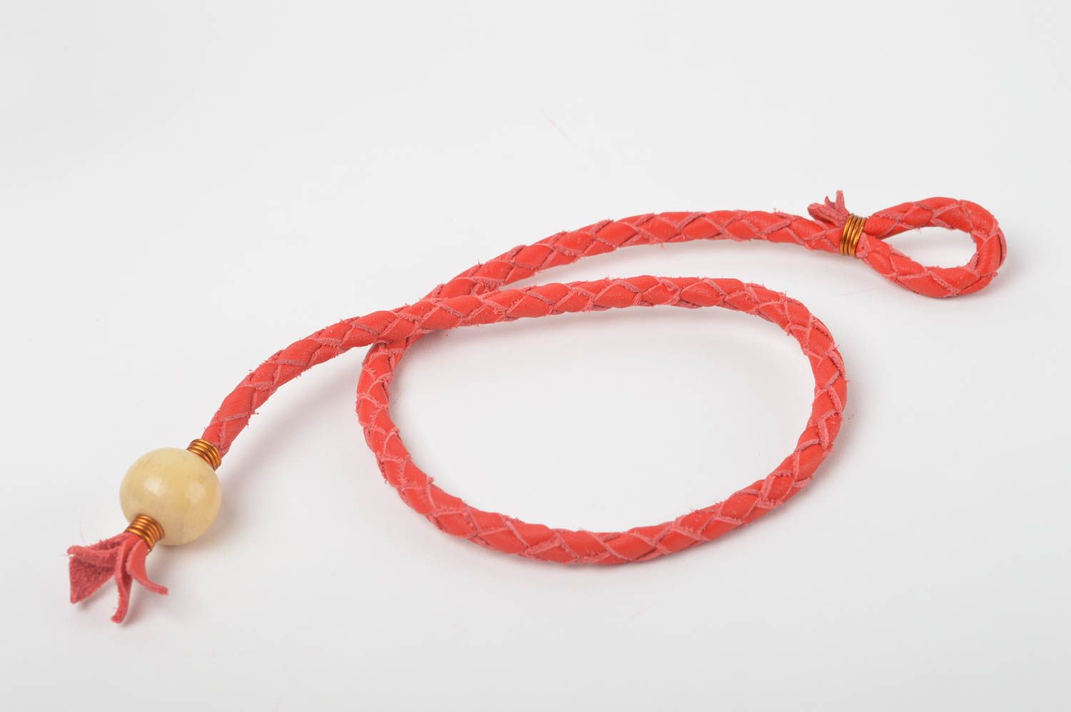 Handmade Leder Armband in Rot Designer Schmuck Accessoire für Frauen originell foto 3