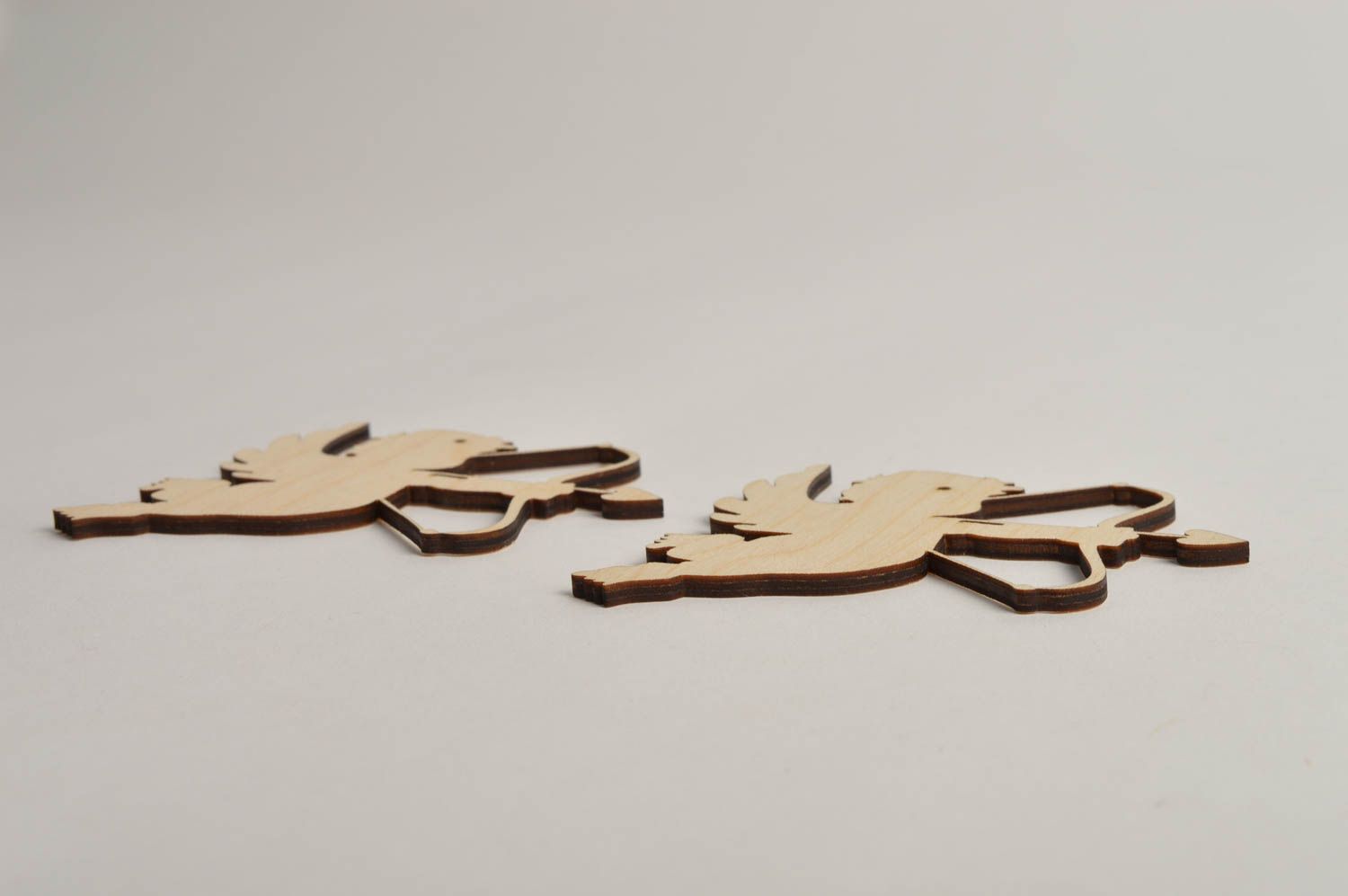 Handmade Holzrohlinge zum Bemalen Scrapbooking Zubehör Figuren aus Holz Set 2St foto 4
