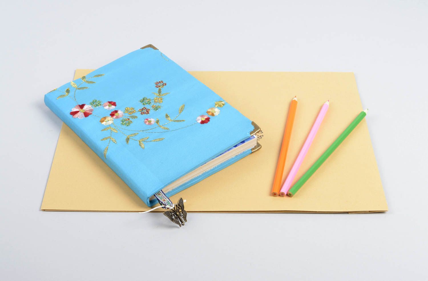 Libreta de notas azul hecha a mano agenda decorada regalo original para mujer foto 5