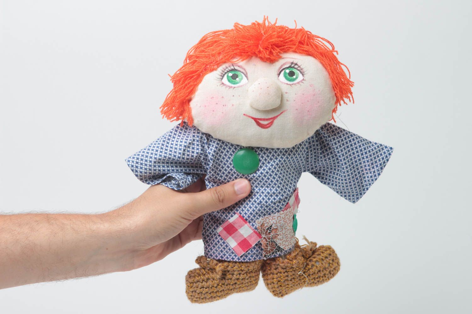 Juguete artesanal de tela natural muñeco de peluche regalo original para niño foto 5