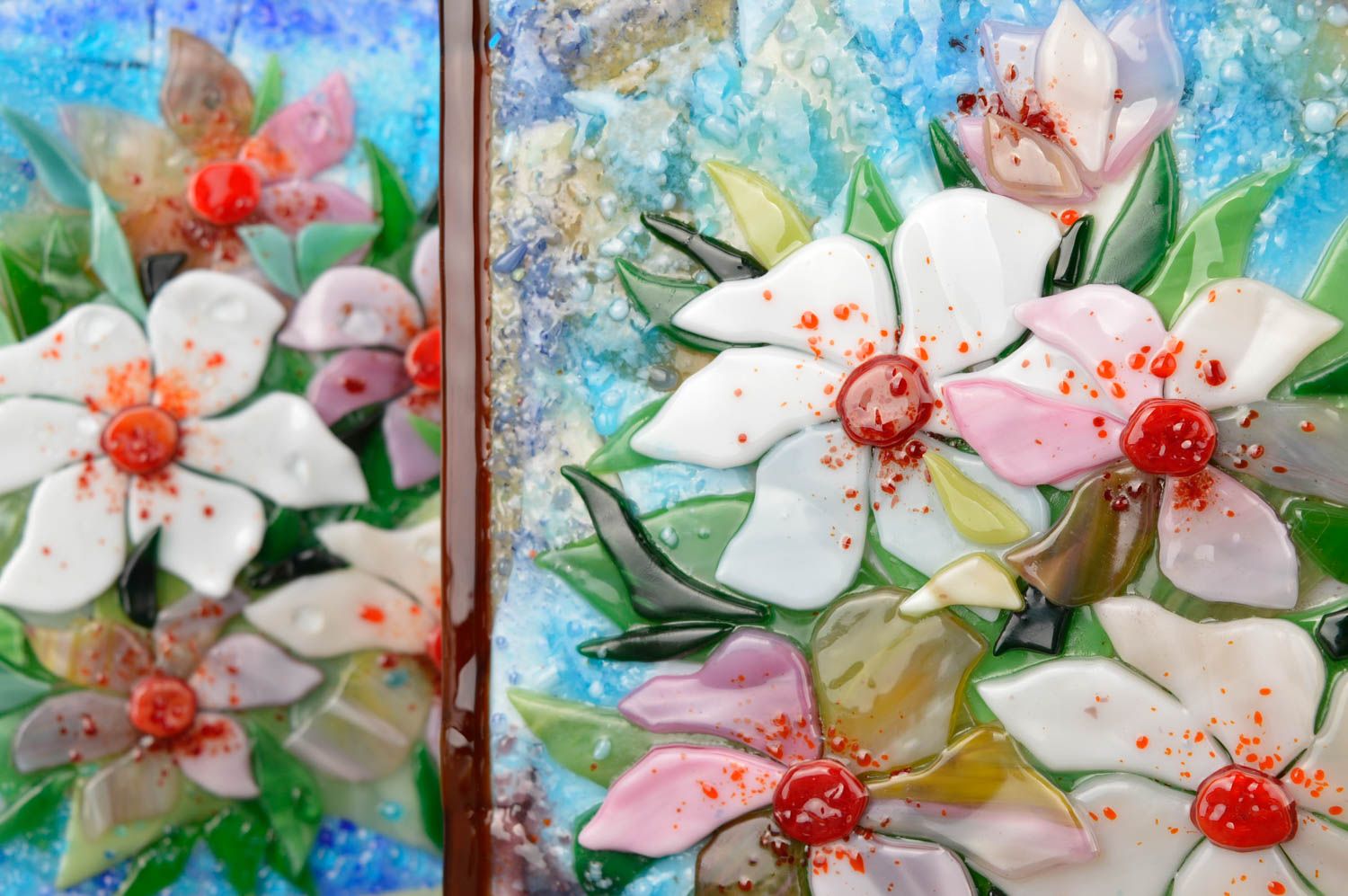 Panel decorativo hecho a mano con flores decoración de interior adorno de pared  foto 2