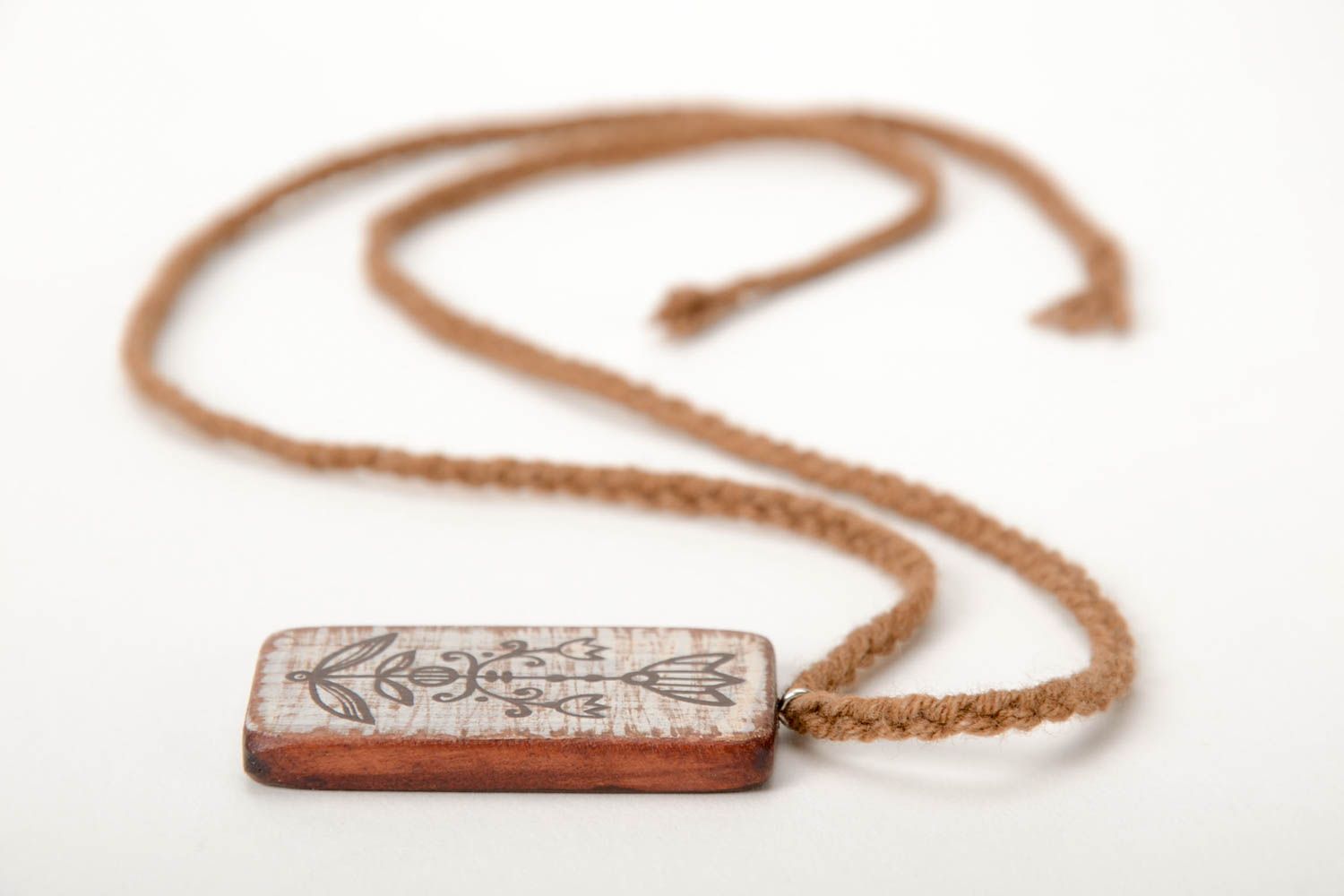 Handmade pendant designer jewelry wooden accessory wooden pendant gift ideas photo 3