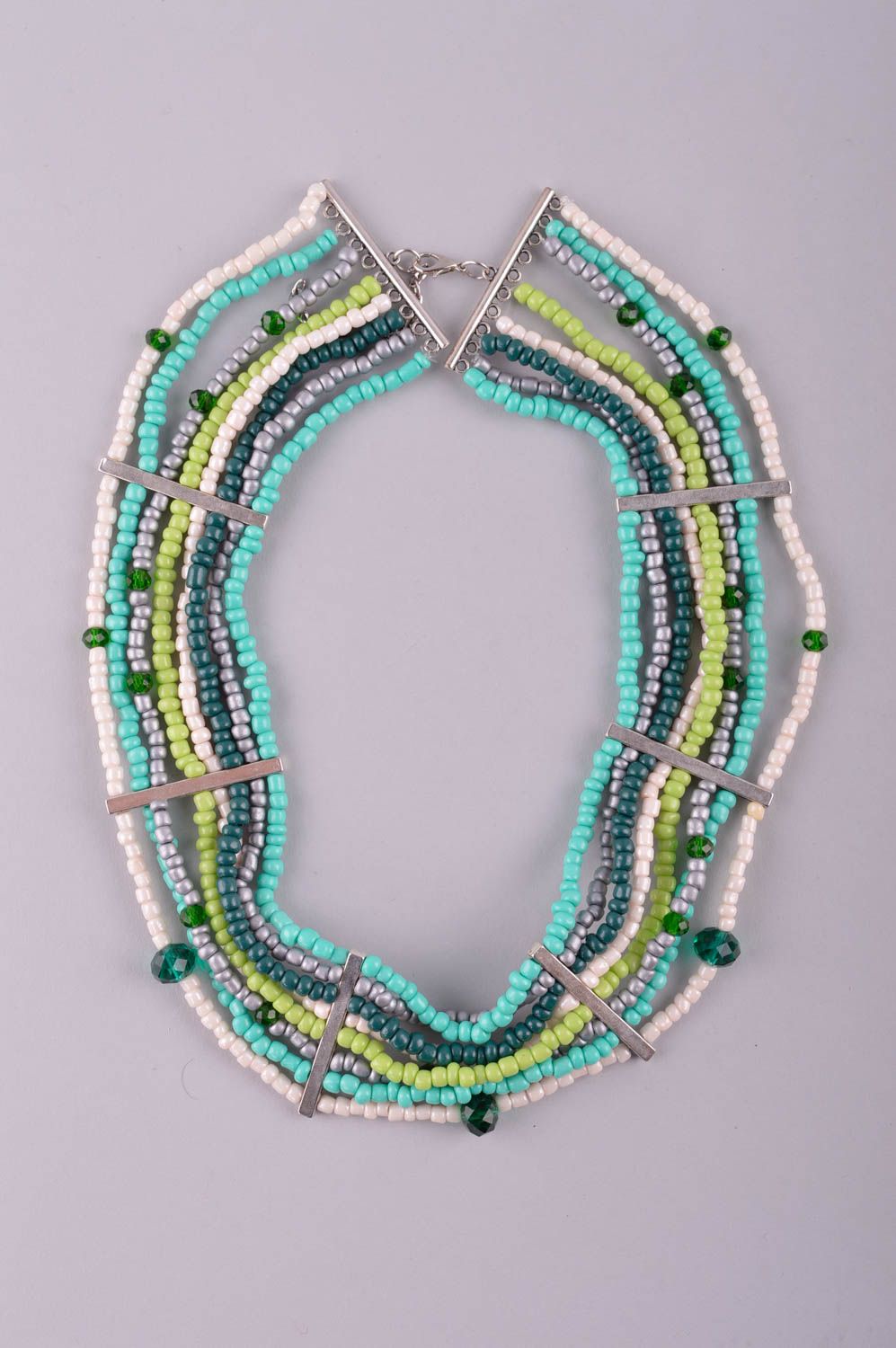 Handmade designer beaded necklace unusual stylish necklace elegant jewelry photo 2