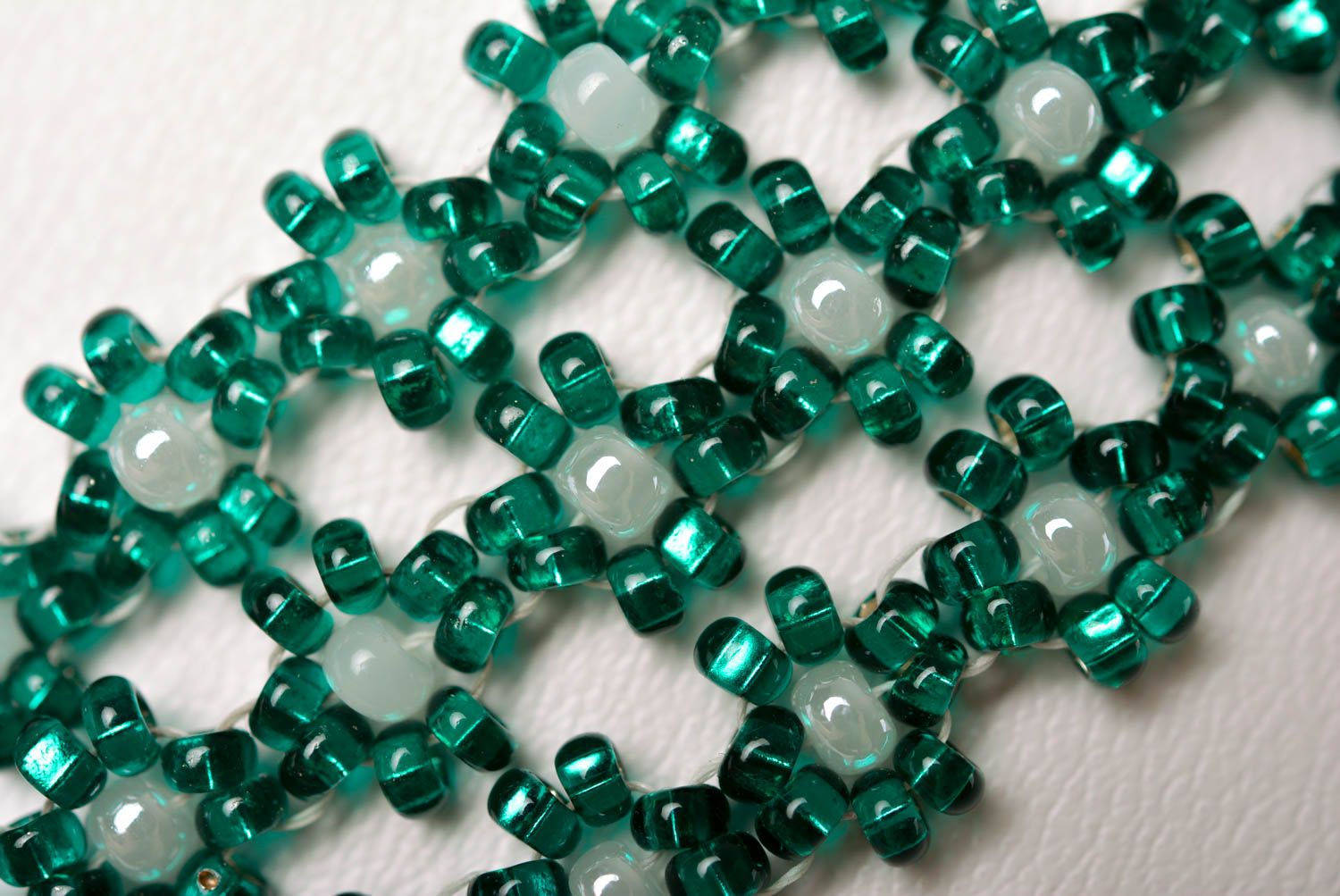 Emerald handmade beaded necklace woven bead necklace accessories for girls photo 3