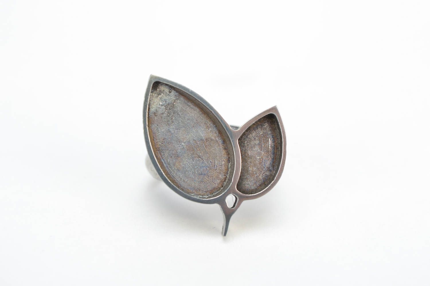 Schmuck Ring Rohling aus Metall in Form von Blättern mit einstellbarer Größe foto 1