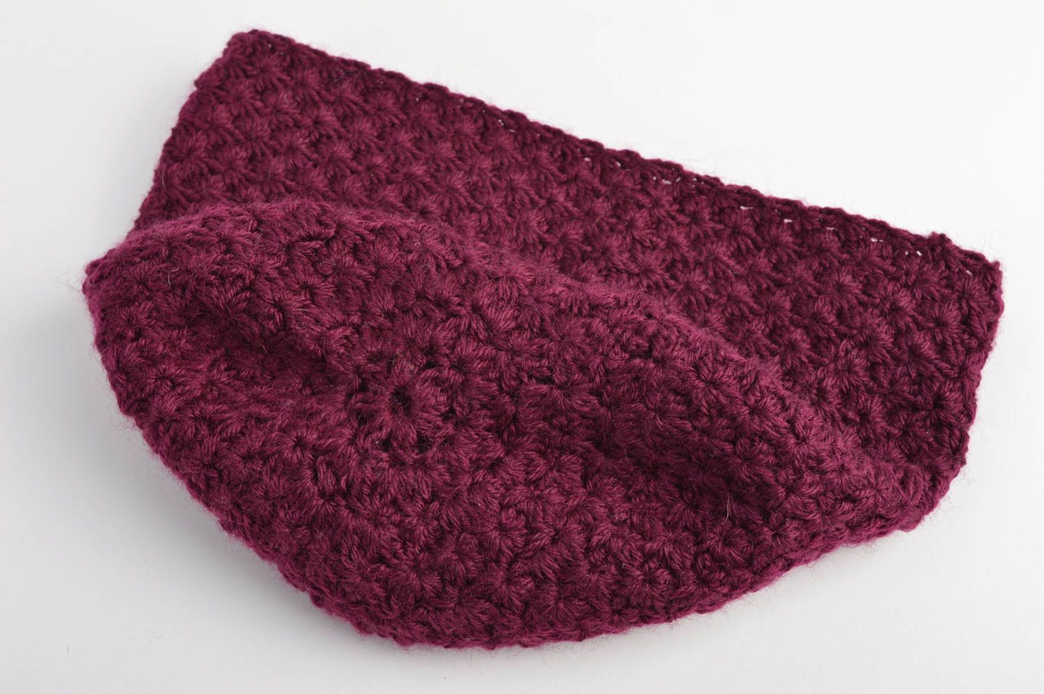 Bonnet tricot fait main Chapeau au crochet Vêtement enfant en demi-laine photo 4