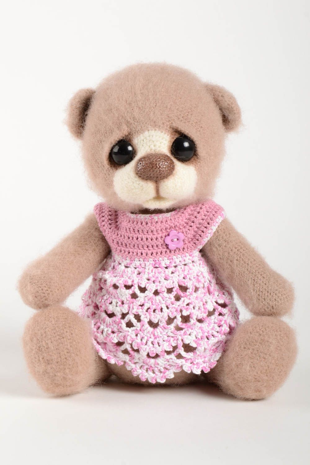 Kuschel Tier handmade Häkel Spielzeug Geburtstag Geschenk Textil Spielzeug Bär foto 2
