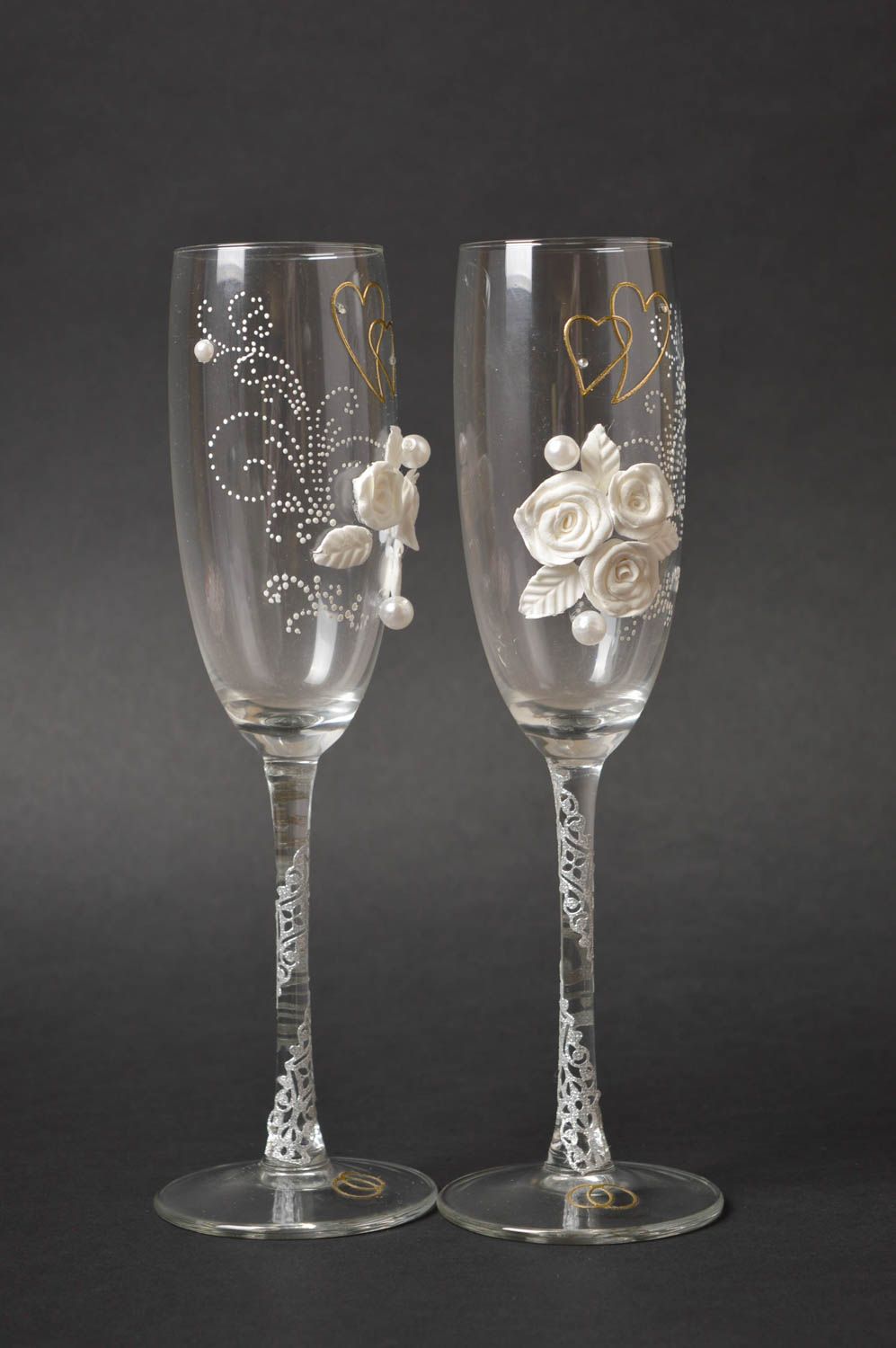 Wedding glasses wedding accessories handmade wedding decor wedding gift ideas photo 3