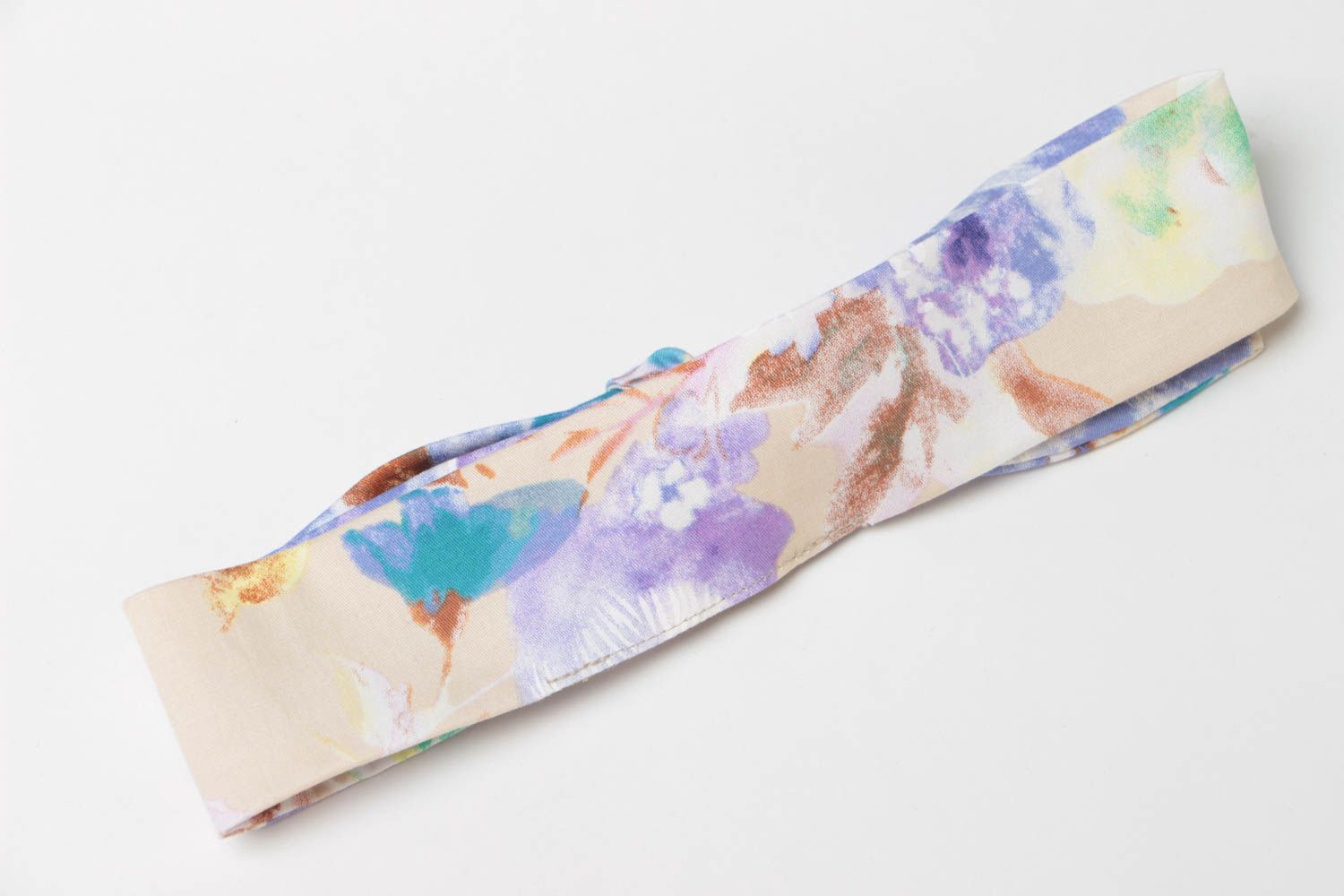 Handgemachtes schönes buntes stilvolles Stoff Haarband mit Print Damen Schmuck foto 2