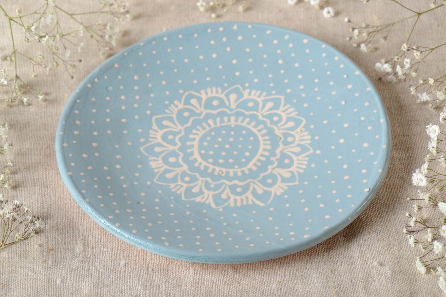 Handmade ceramic dish dessert plate stoneware dinnerware kitchen plates photo 1