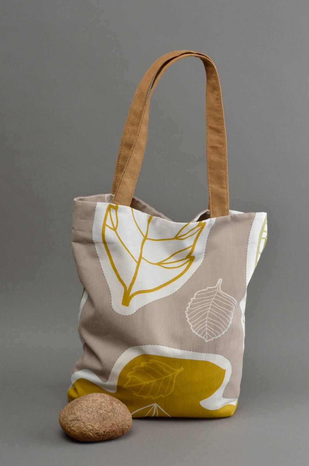 Originelle handgemachte Tasche aus Stoff aus künstlichem Wildleder für Damen foto 1