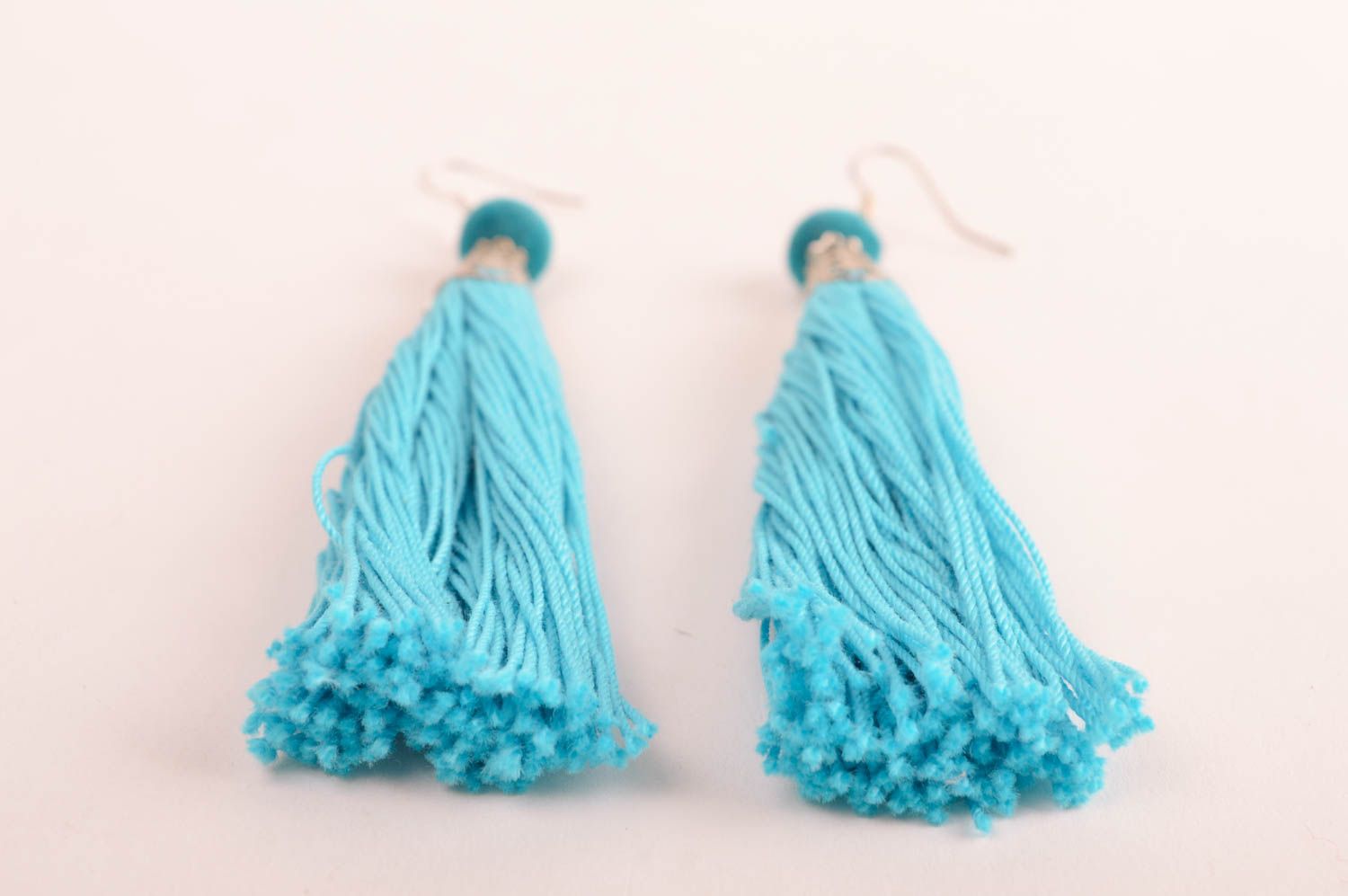 Unusual handmade thread earrings tassel earrings textile earrings gifts for her photo 4