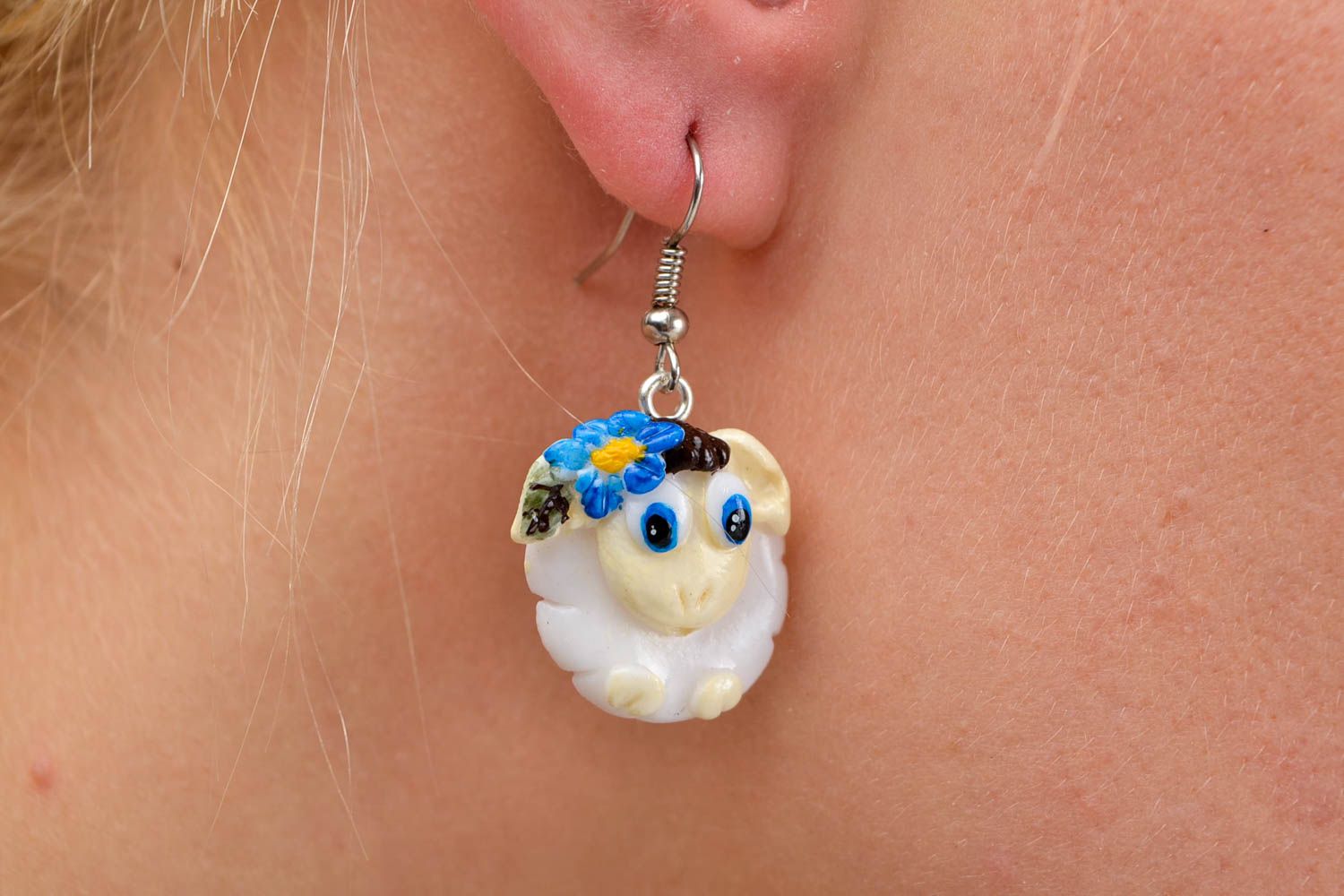 Designer earrings polymer clay cool earrings handmade jewelry women accessories photo 2