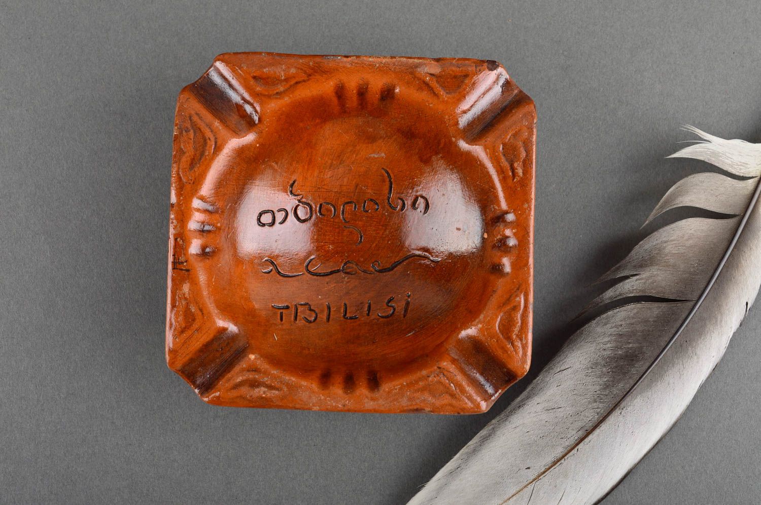 Cenicero de cerámica hecho a mano decoración de mesa regalo original para hombre foto 1