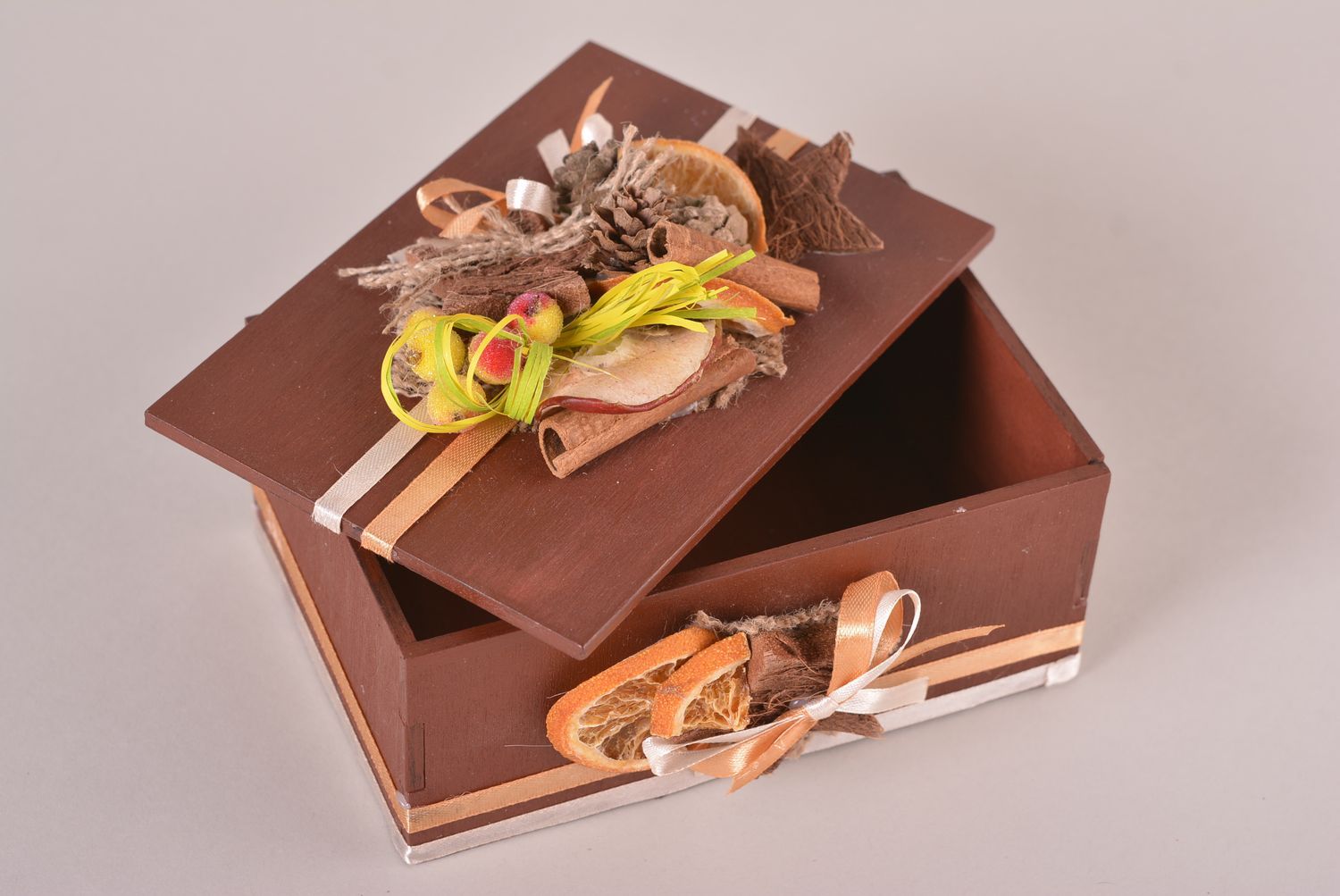Boîte à bijoux faite main Coffret à bijoux Déco maison bois rectangulaire photo 3