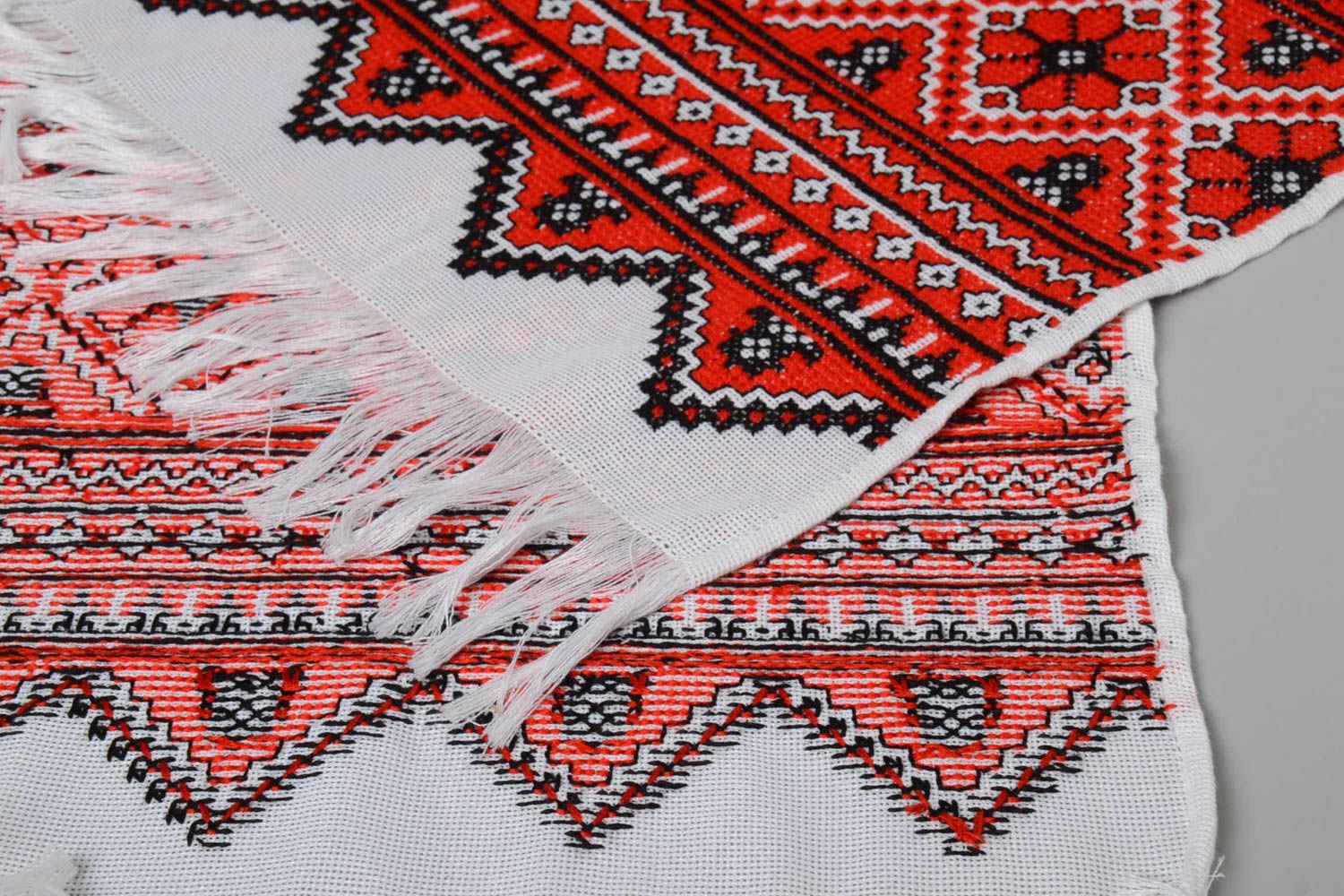 Designer cotton decoration unique handmade embroidery wedding towel Slavic decor photo 3