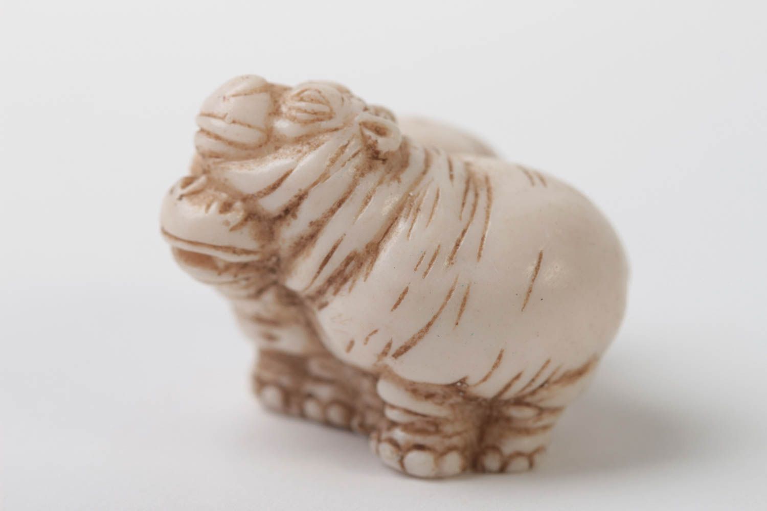 Handmade light figurine small designer statuette unusual hippopotamuses photo 3