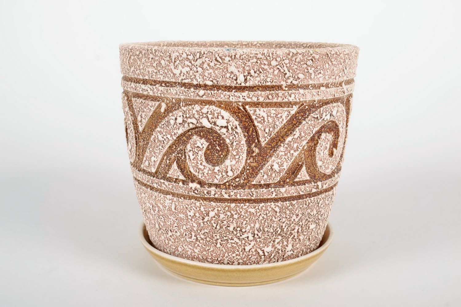 Flower pot with ornament photo 1