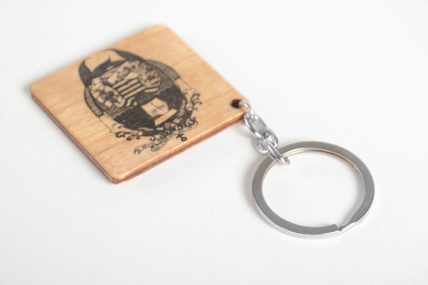 Handmade accessories for men designer keychain wooden keyring key fob  photo 4