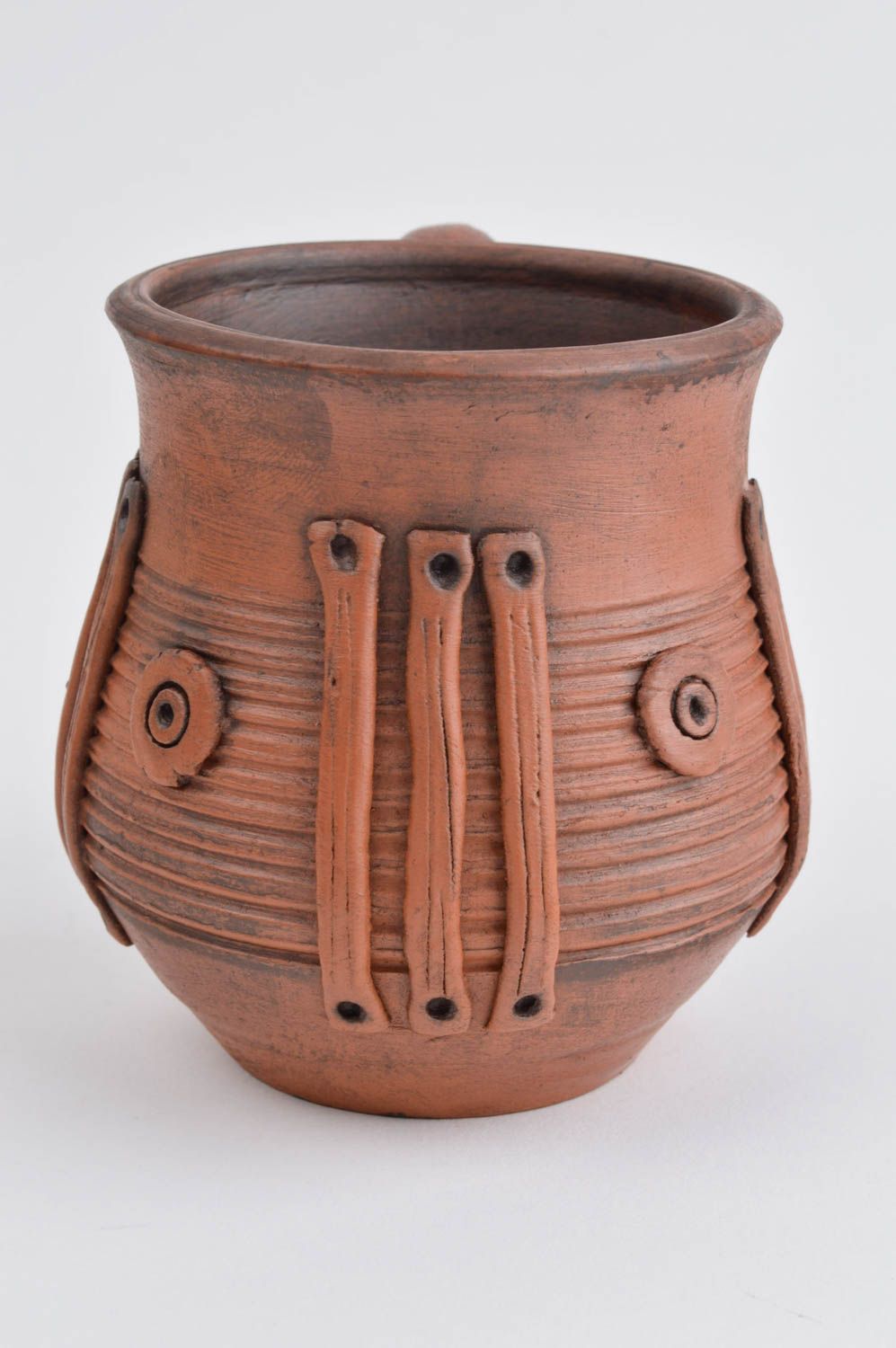 Handmade Keramik Tasse großer Keramik Becher Geschirr aus Ton   200 ml foto 3