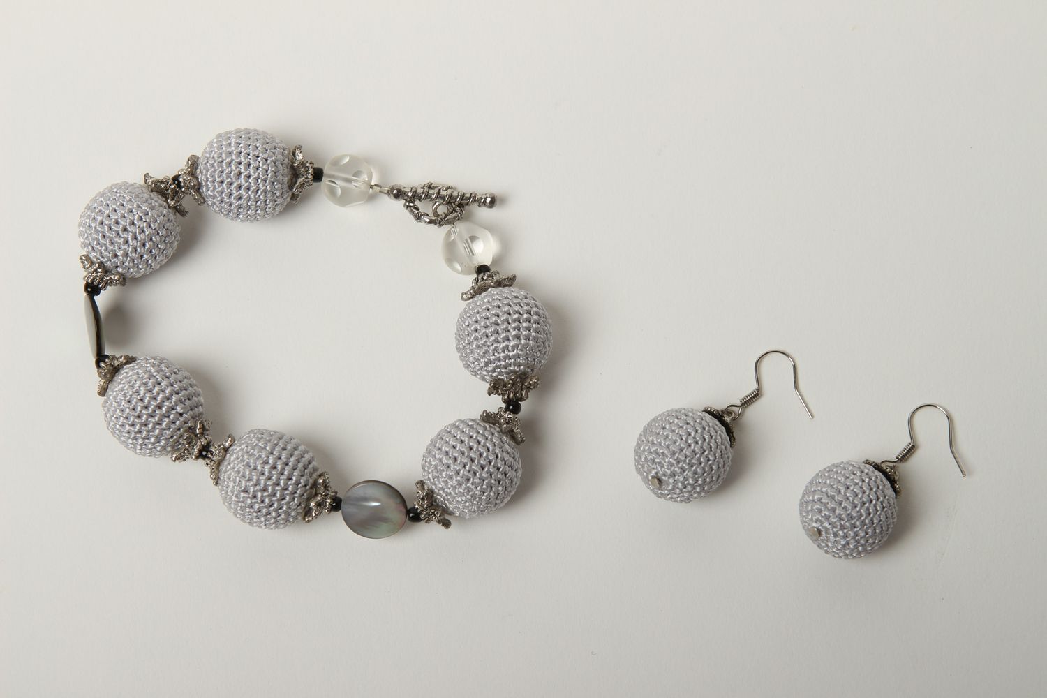 Handmade bracelet designer earrings unusual jewelry set gift for women photo 2