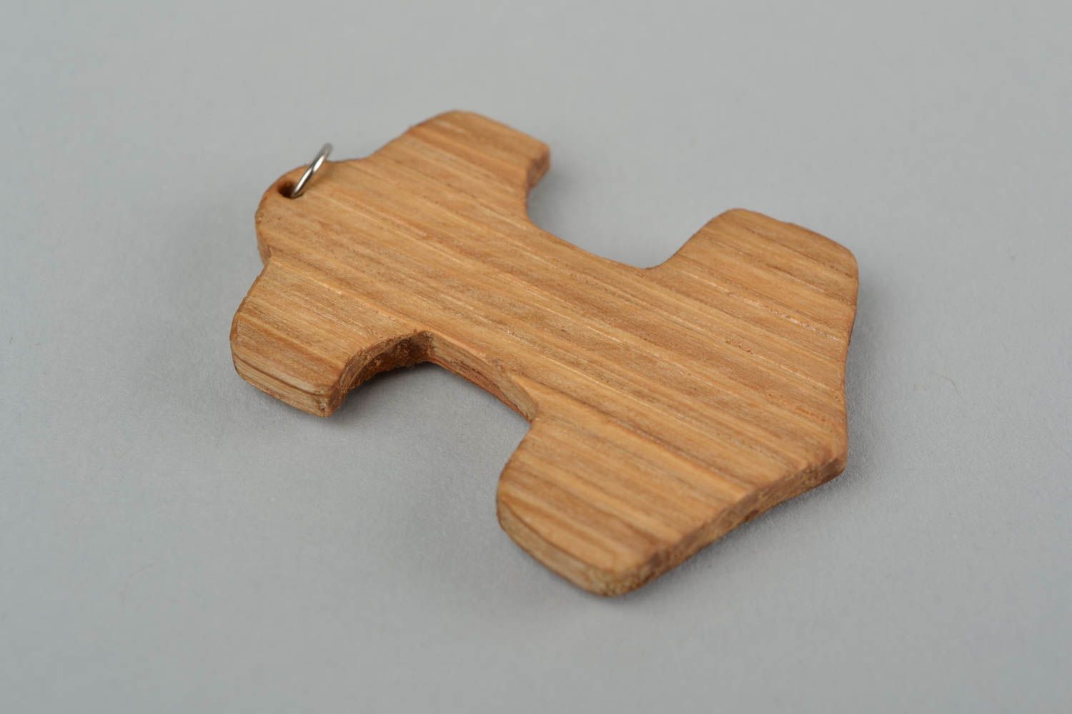 Unusual handmade amulet pendant made of wood with ornament Thor's hammer photo 4