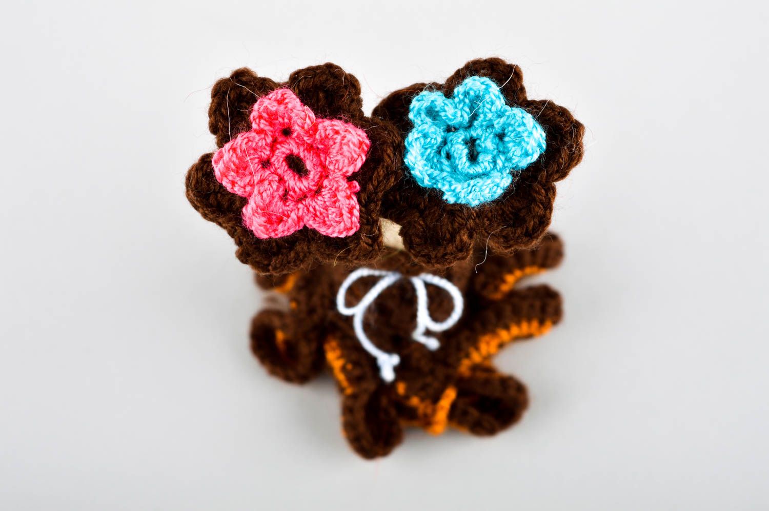 Fleurs tricotées faites main Fleurs artificielles 2 pièces Décoration maison photo 9