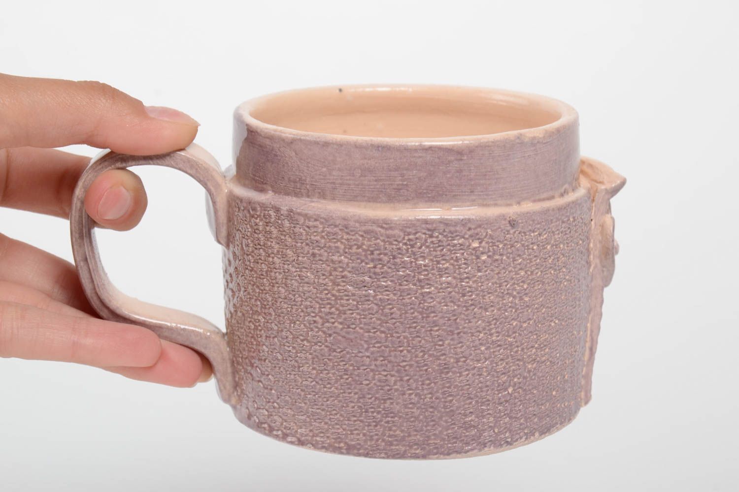Керамическая чашка с росписью глазурью из гончарной глины ручной работы 350 мл фото 2
