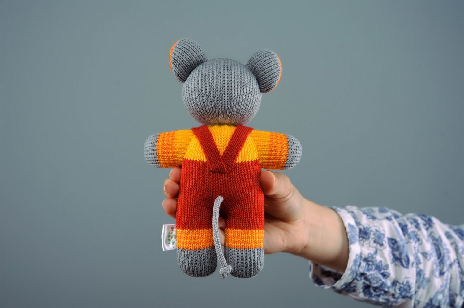 Soft knitted doll Mouse Kuzia photo 2
