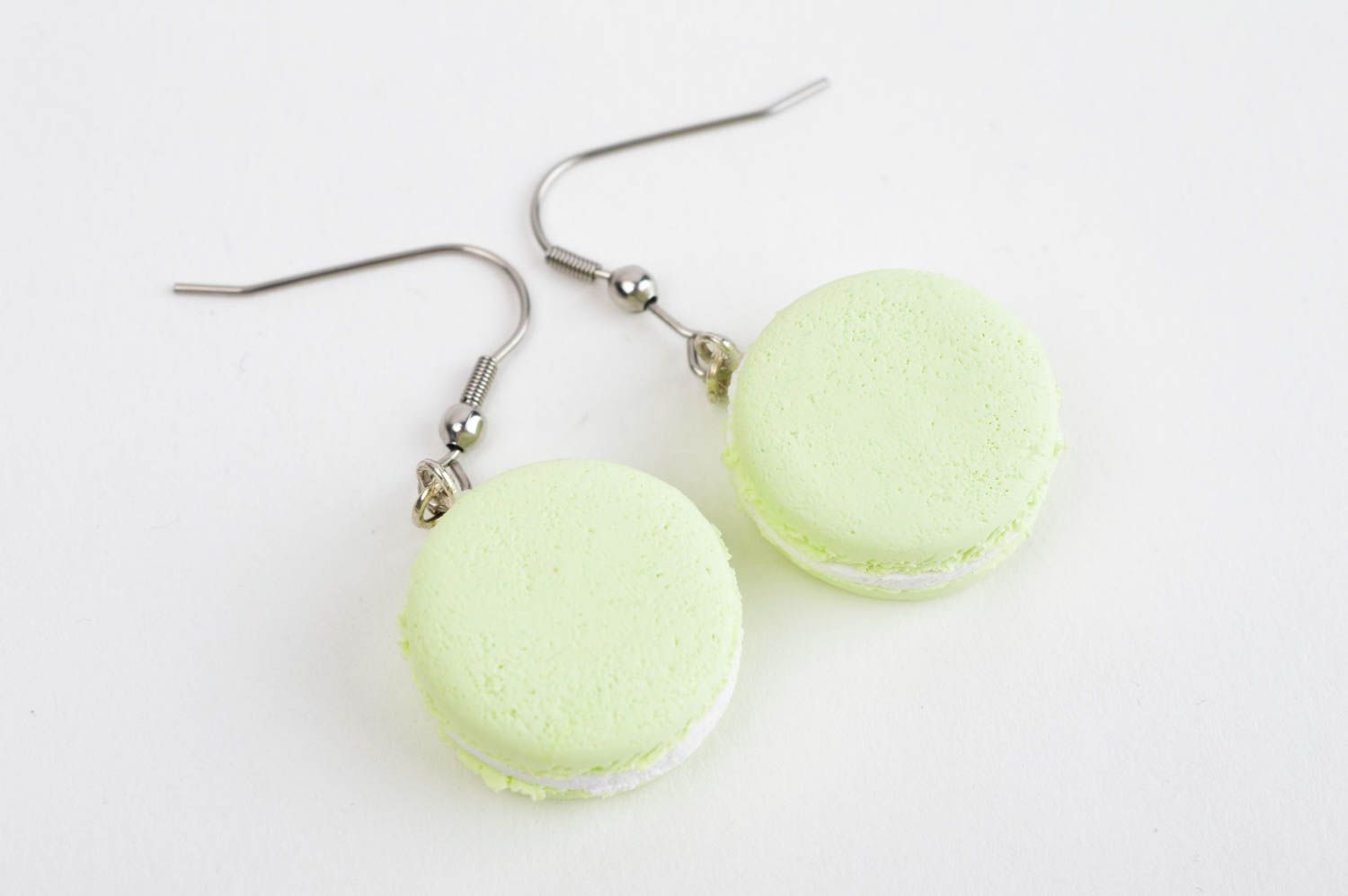 Handmade earrings designer accessory unusual jewelry clay earrings with charms photo 3