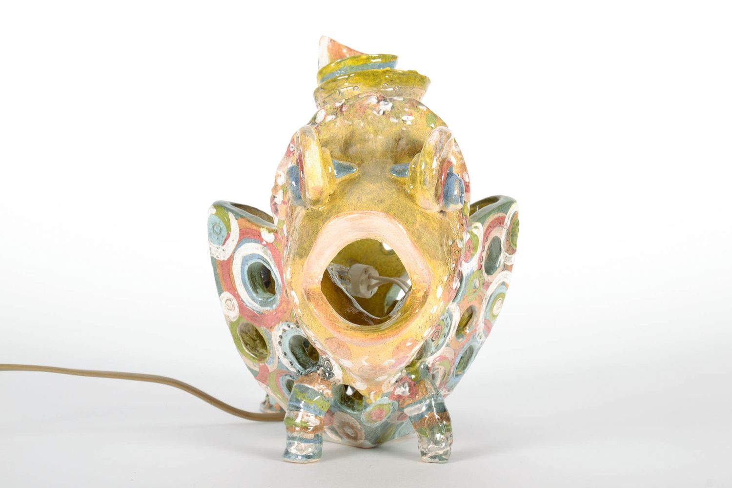 Lampe de chevet faite main en céramique 'Poisson' photo 4