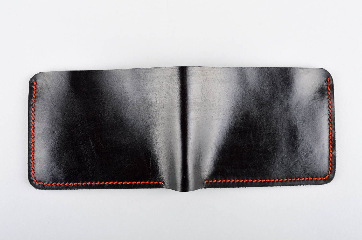 Billetera de cuero negra hecha a mano accesorio para hombre regalo original foto 3