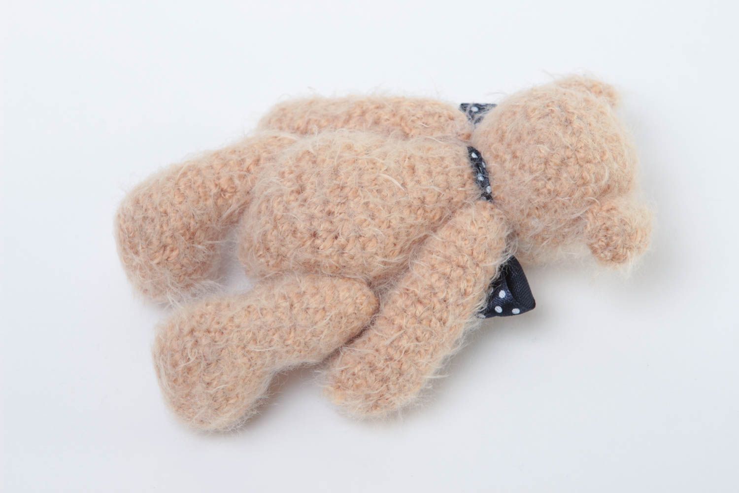 Jouet tricoté Peluche faite main petit ourson Cadeau enfant décoration photo 4