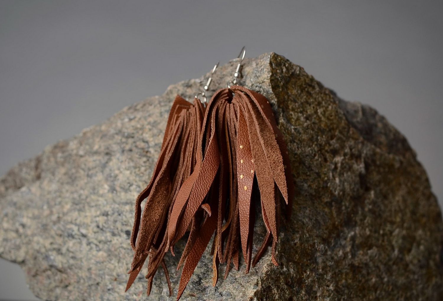 Earrings made from genuine leather Africa photo 2