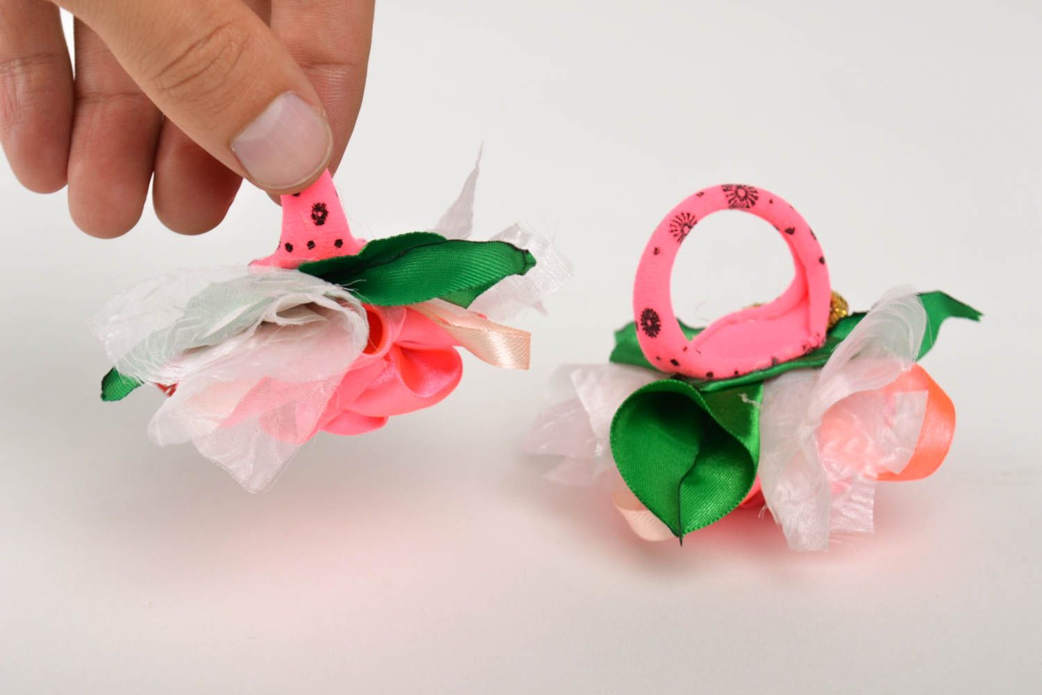 Kinder Haargummis handmade Haargummi Set Accessoires für Haare Haargummis Blumen foto 5