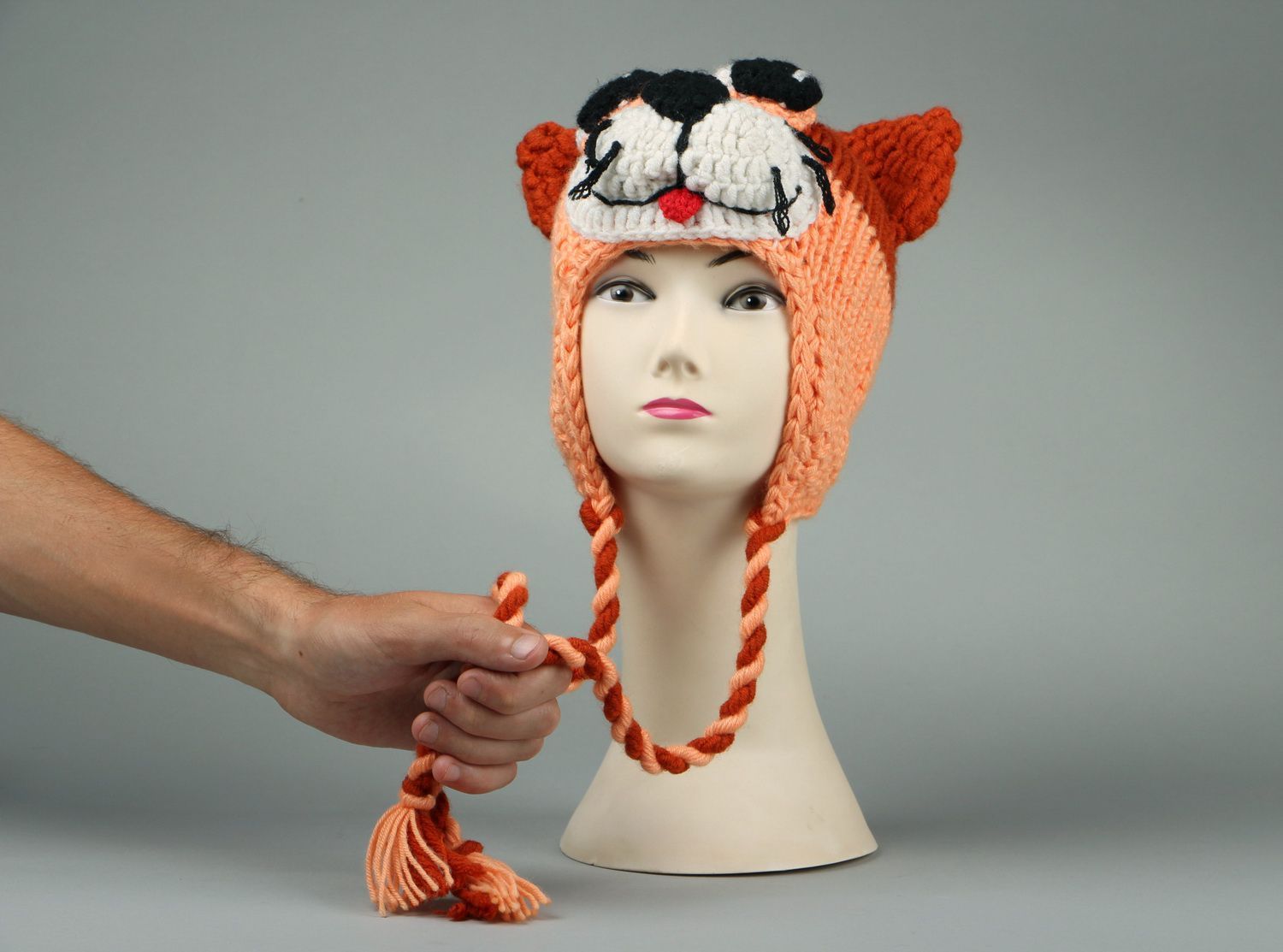 Wool mixture knitted hat Cat Leo photo 4