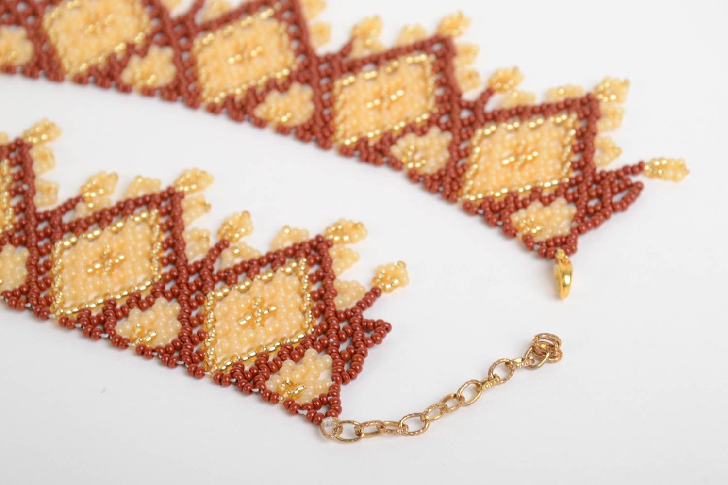 Handmade Collier Halskette Schmuck aus Rocailles Accessoire für Frauen bunt foto 4