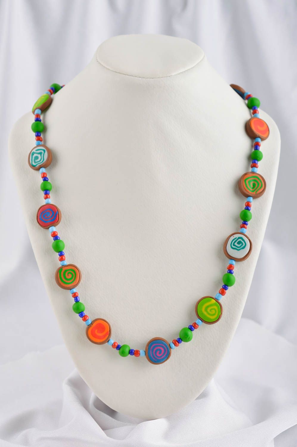 Handmade Modeschmuck Halskette Damen Collier Accessoire für Frauen bunte Bonbons foto 1