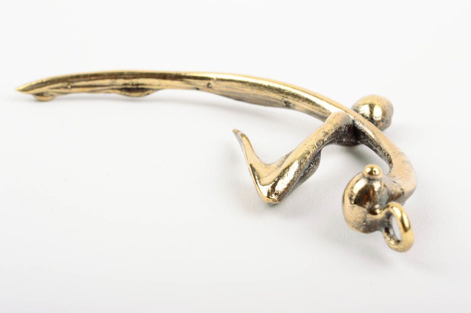 Handmade unusual pendant massive female necklace designer brass accessories photo 2
